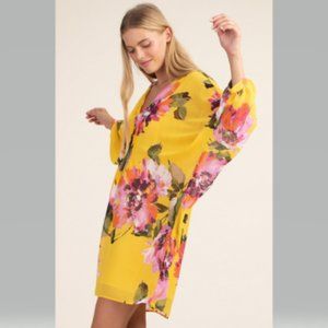 Trina Turk Gentle Floral Dress in Mimosa Yellow